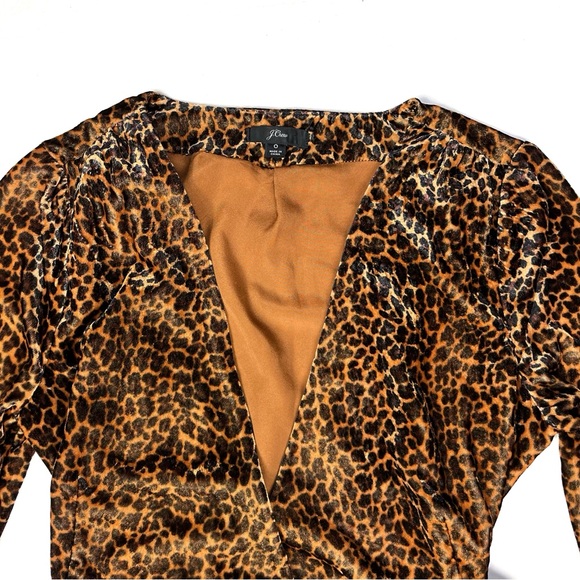 J. Crew Velvet Leopard Wrap Dress - Picture 8 of 12